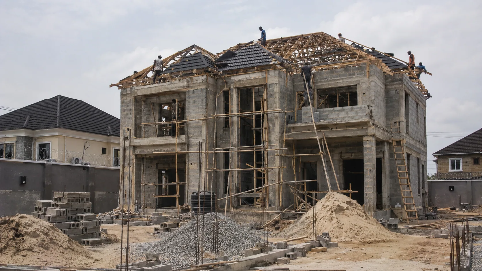 Residential roofing stage