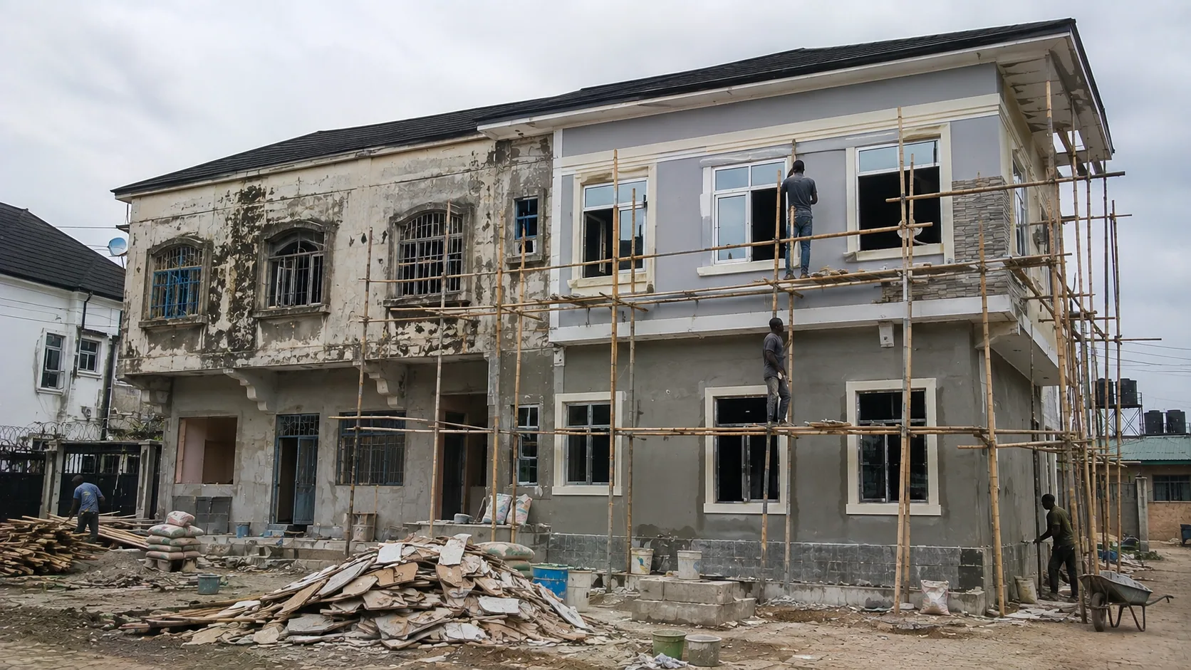 Building undergoing renovation and rehabilitation